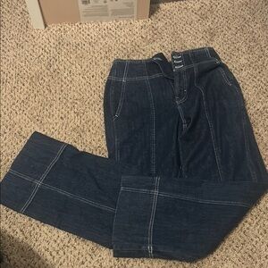 Pilcro Women's Flare & Wide Leg Jeans - Dark Blue   B